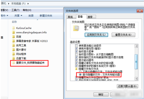 顯示隱藏文件